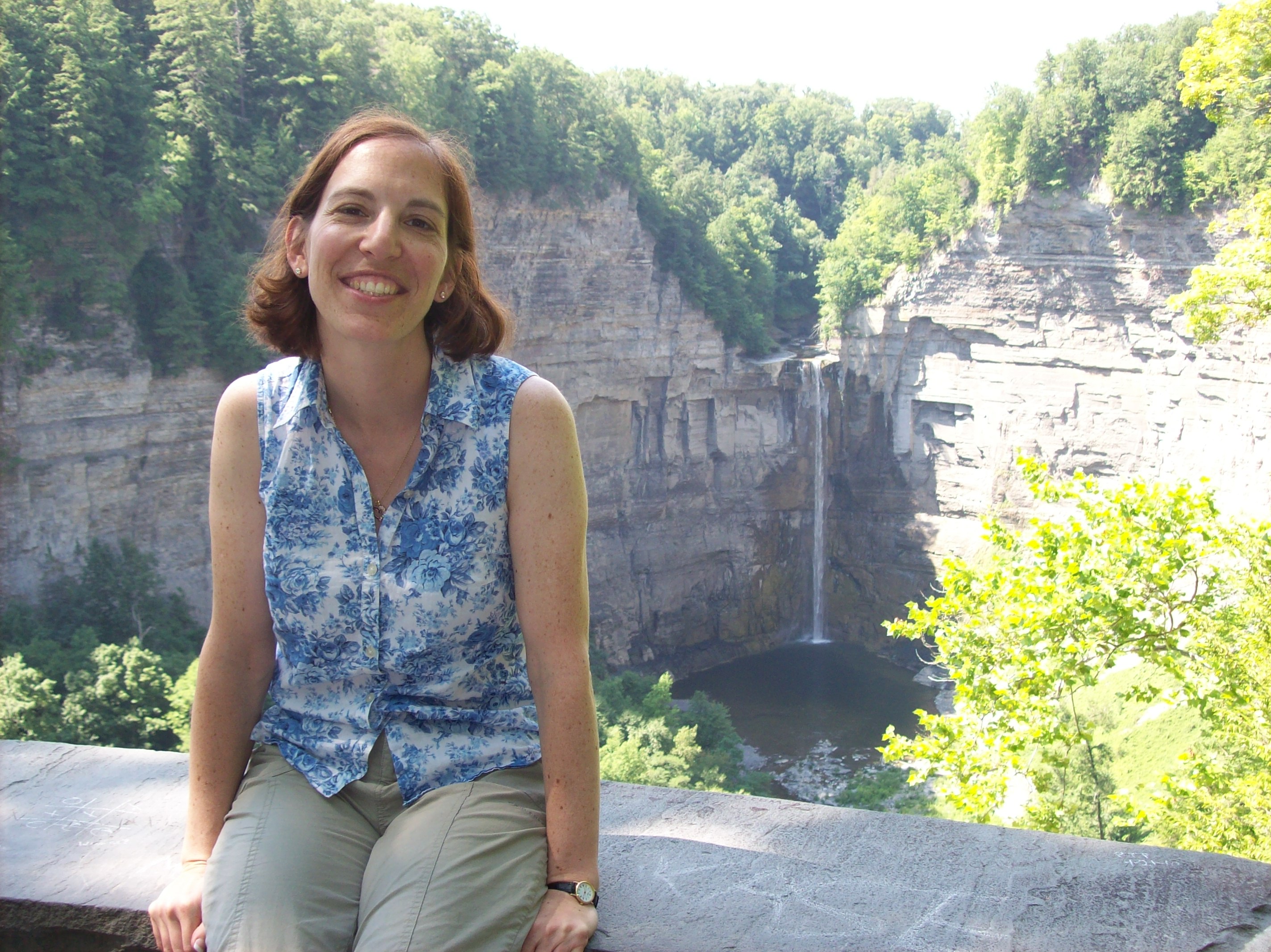 Erica J. Peters at Taughannock Falls in Ithaca, NY